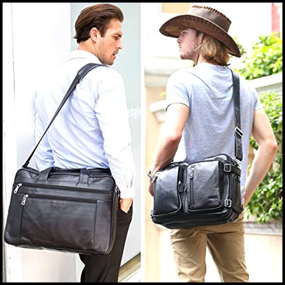 Full Grain Leather Shoulder Strap Adjustable Replacement for Bags Vintage Style